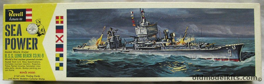 Revell 1/508 USS Long Beach CG(N)-9 - Worlds First Nuclear Powered Cruiser Sea Power Issue, H424-169 plastic model kit